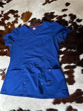 Dickies Cobalt Blue V-Neck Medical Scrub Top
